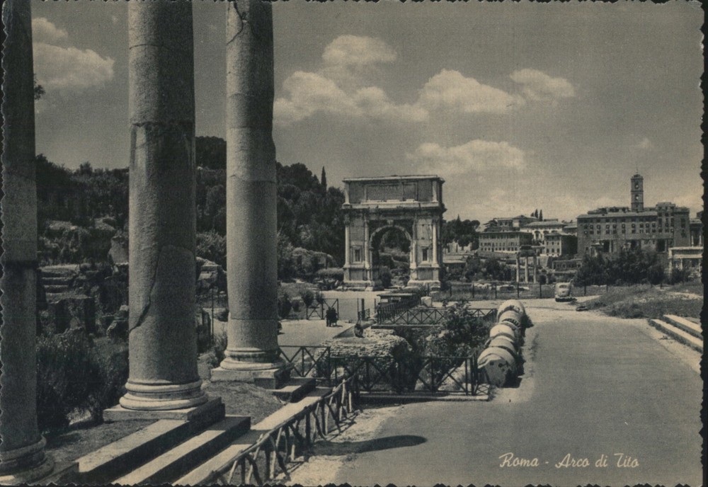 Rome, Italy Arch of Titus, Roman Forum Original Vintage Postcard