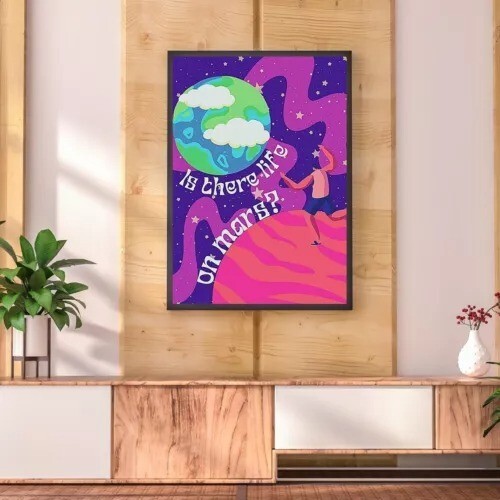 Psychedelic Is There Life Quote Wall Art poster Choose your Size