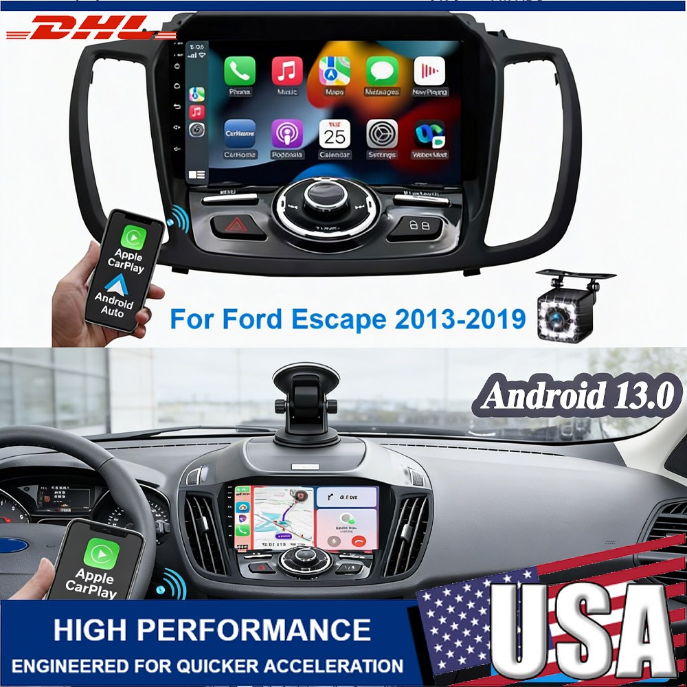 Android 13 Car Radio Stereo Wireless Carplay Audio GPS For Ford Escape 2013~2019