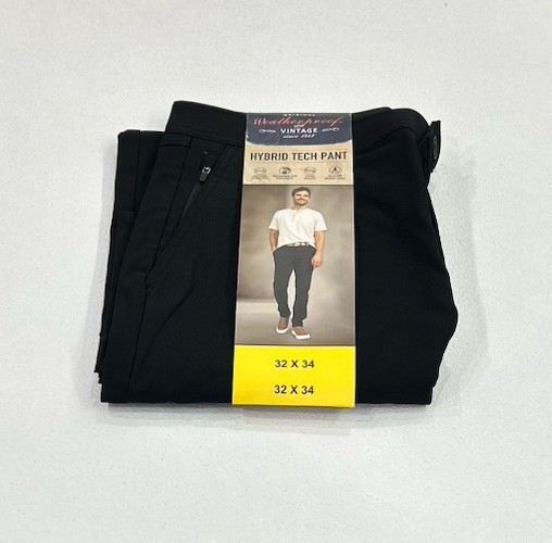 Vintage Weatherproof Hybrid Tech Pants for Men - Black - Size 32x34