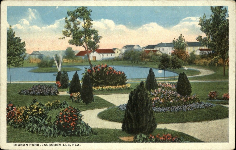 Dignan Park ~ Jacksonville Florida FL ~ 1920s unused vintage postcard