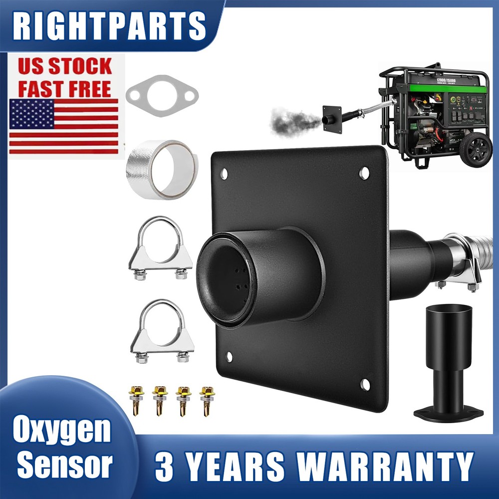 Generator Exhaust Extension Muffler w/Wall Mounting Kit - Universal Fit