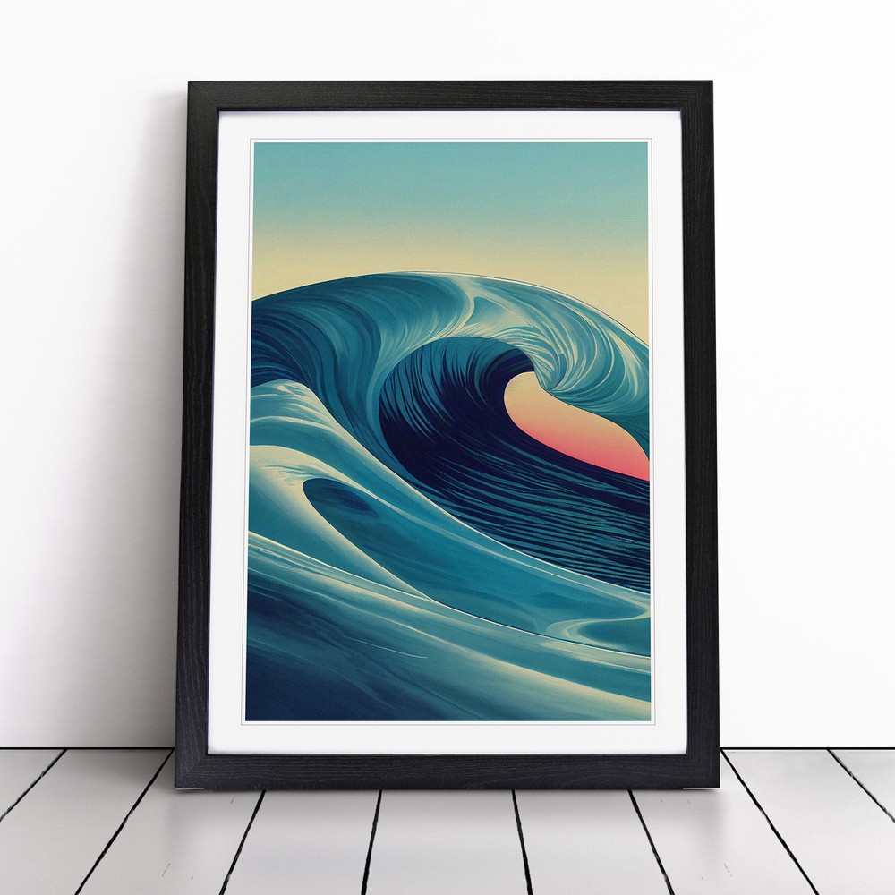 Sunset Ocean Wave No.1 Wall Art Print Framed Canvas Picture Poster Decor