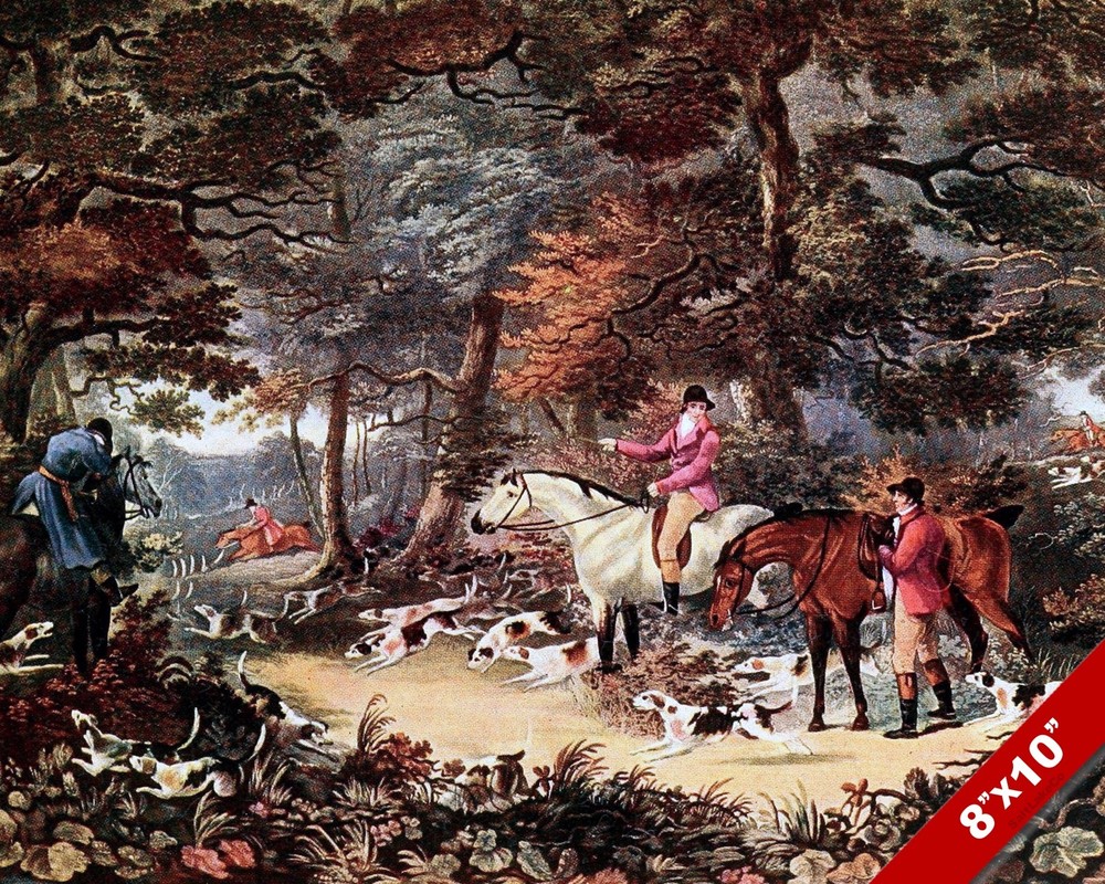 Forest Fox Hunt Horse English Foxhunting Hunting Art Painting Real Canvas Print