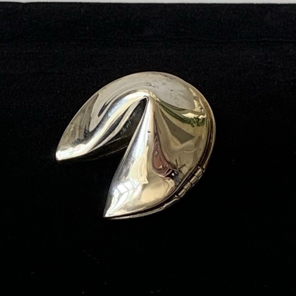 Lenox Fortune Cookie Silver Plated Hinged Trinket Box With Clasp