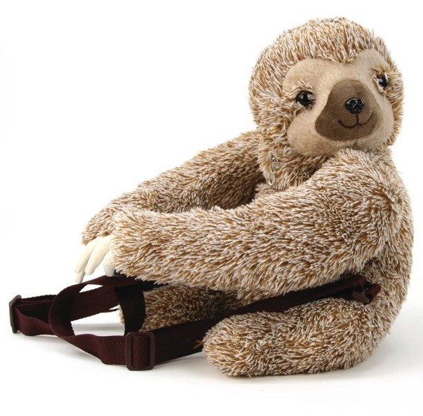 Sleepyville Critters Sloth Backpack Plush 24”x7”x19”  13” Adjustable Strap New
