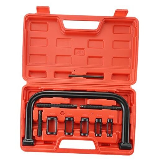 Valve Spring Compressor C-Clamp Tool Kit for Auto Repair in Red