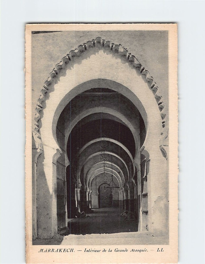Postcard Interieur de la Grande Mosquee Marrakesh Morocco