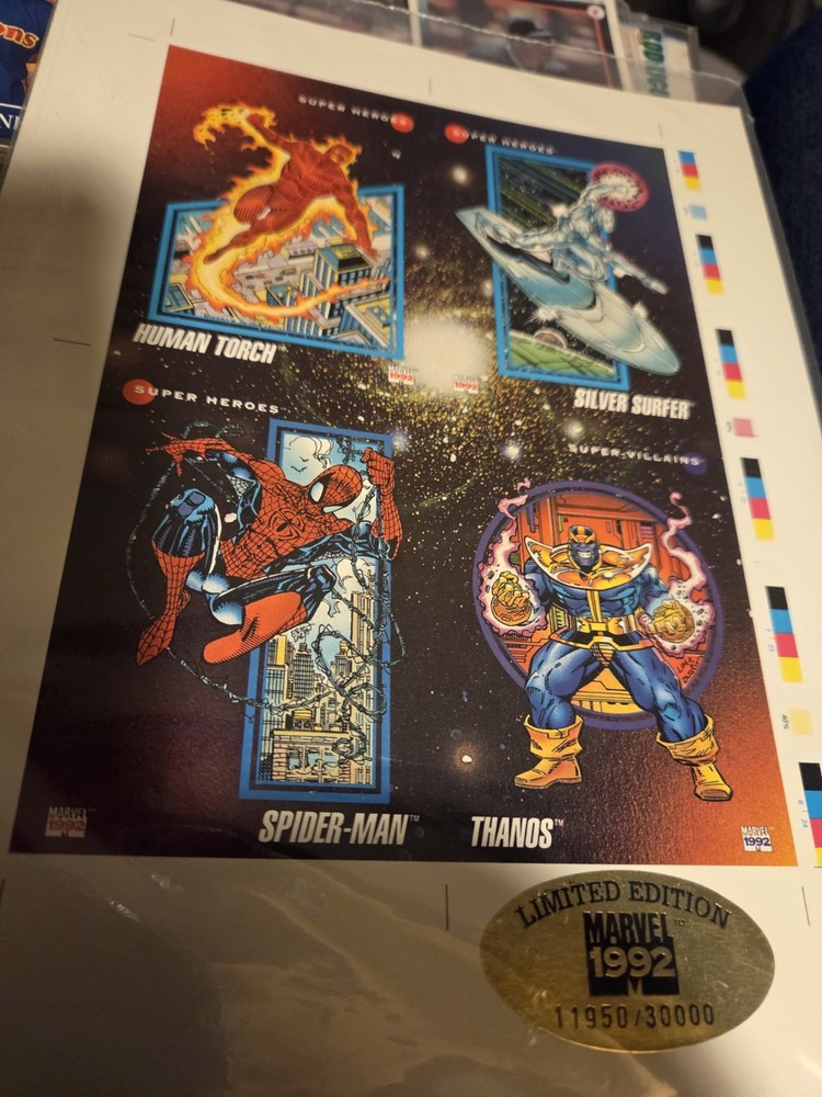 1992 Marvel Universe Uncut 4-Card Promo Sheet Factory Sealed Spider-Man /30000