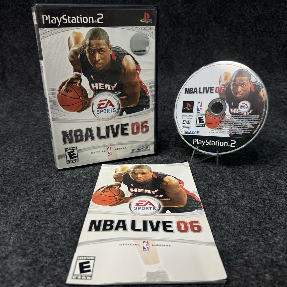 NBA Live 06 PS2 Complete CIB EA Sports Dwyane Wade Basketball Game