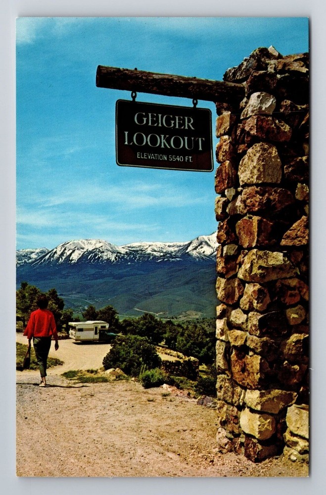 Reno NV-Nevada, Geiger Lookout, Antique Vintage Souvenir Postcard