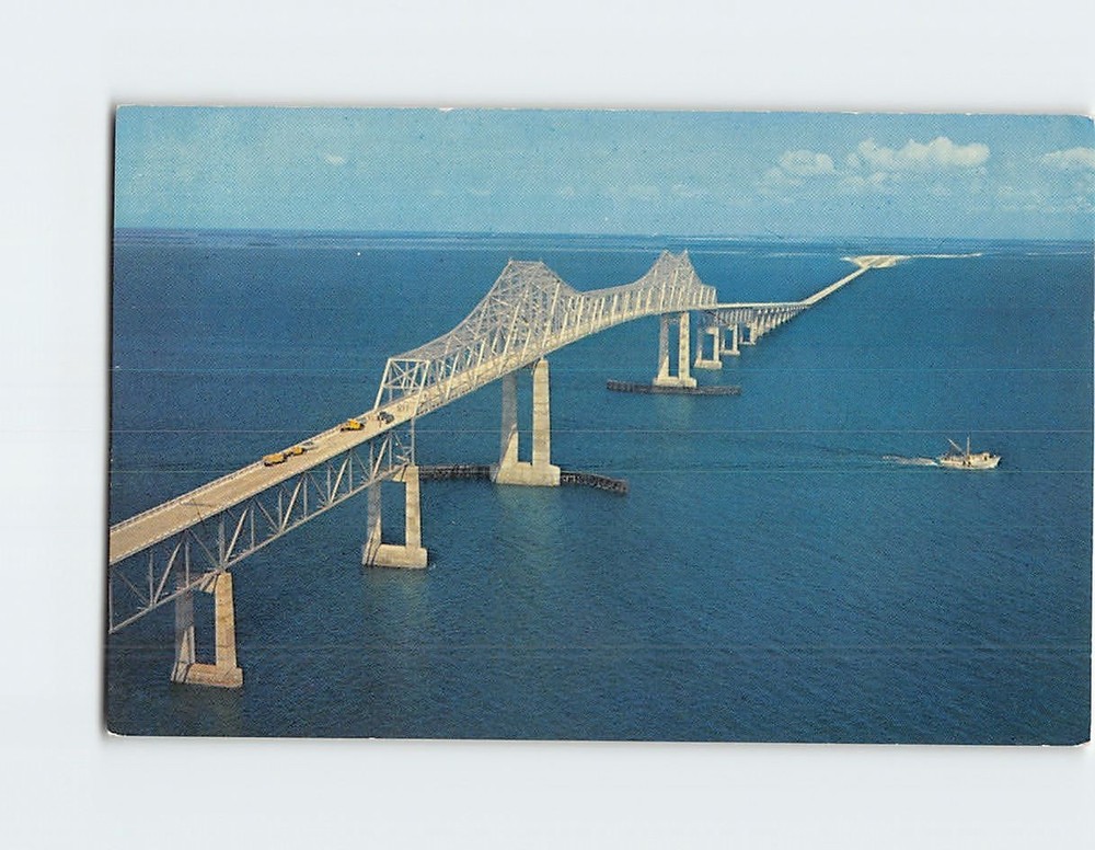 Postcard Aerial View of Sunshine Skyway Florida USA