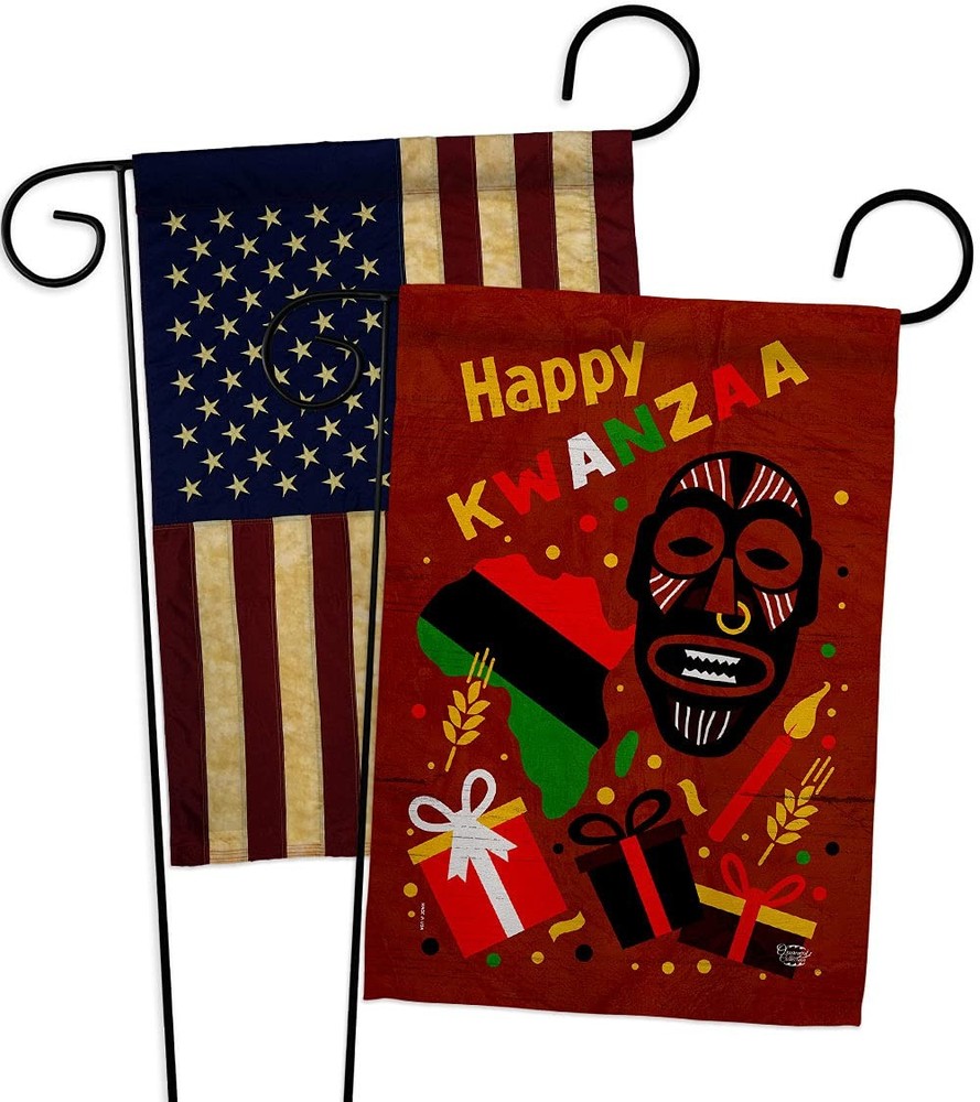 Kwanzaa Kinara Candles Garden Flag for African American Heritage Home Decor