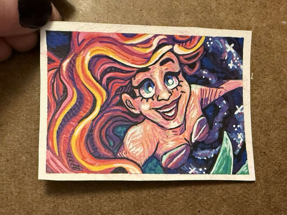 ACEO Original Art Mermaid Mermay Fantasy “Ariel” by JackieMcGIllustrations