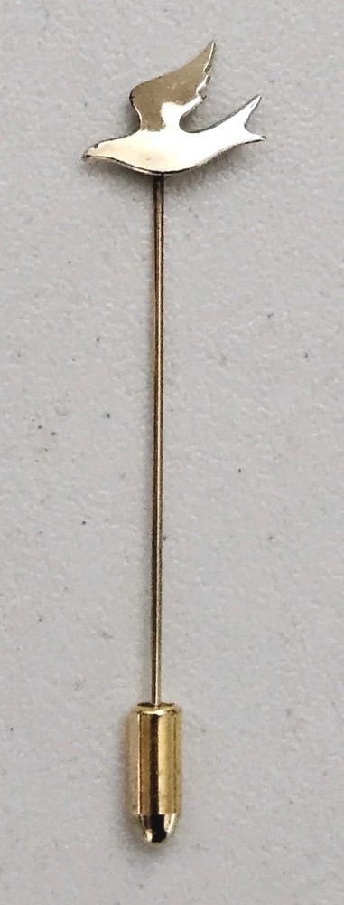 14K Gold Peace Dove Stick Pin / Hat Pin