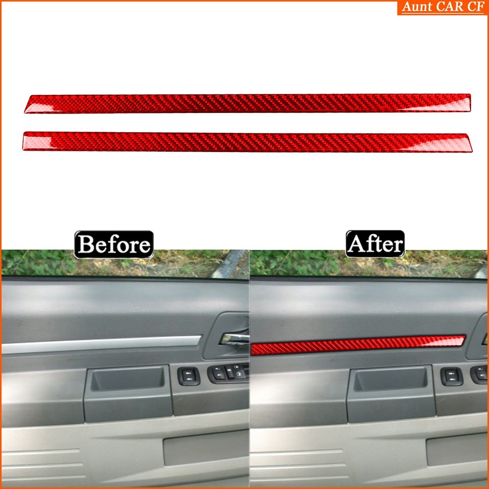 Red Carbon Fiber Interior Door Panel Trim For Dodge Grand Caravan  2008-2010