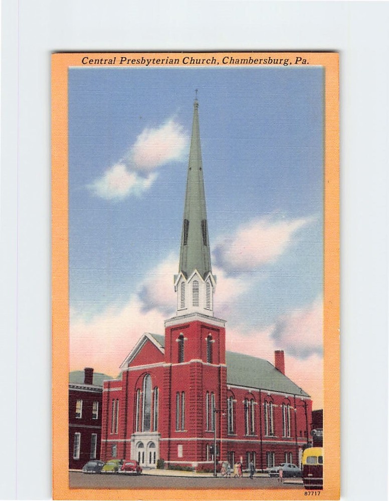 Postcard Central Presbyterian Church Chambersburg Pennsylvania USA