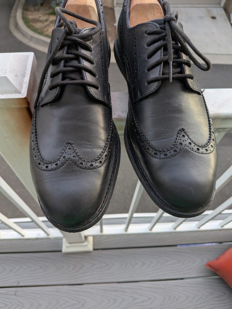 Cole Haan Grand Os Shoes Mens 11.5M Black Leather Wingtip Brogue Oxford Sneakers