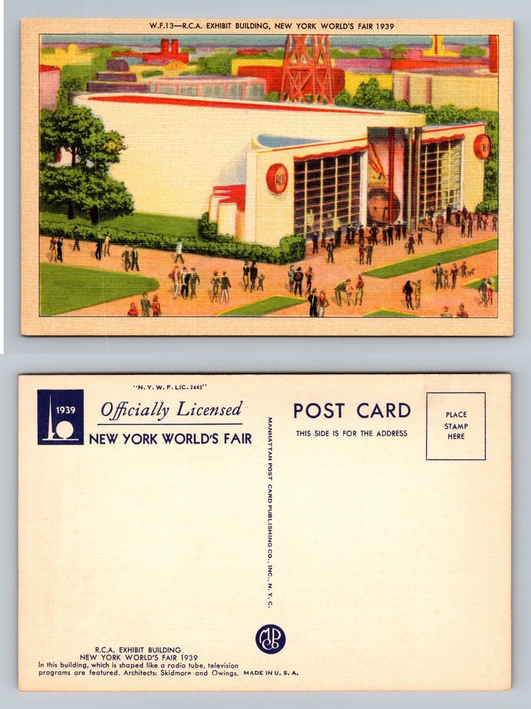Queens, NY-New York, RCA Exhibit Building World's Fair 1939 Vintage Postcard