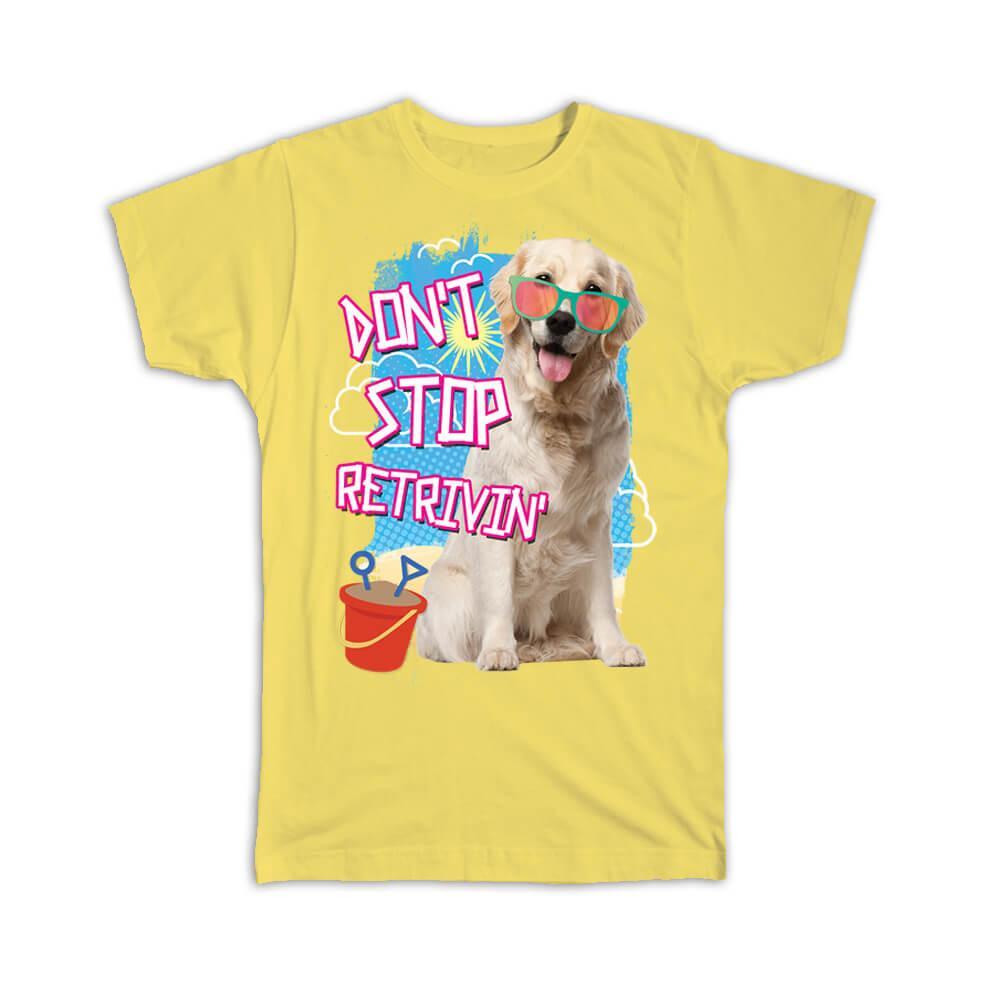 Funny Labrador Dog T-Shirt with Sunglasses and Polka Dots for Summer Beach
