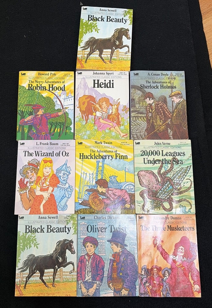 10 Vintage Illustrated Classic Editions Mini Paperback Books By Moby Books