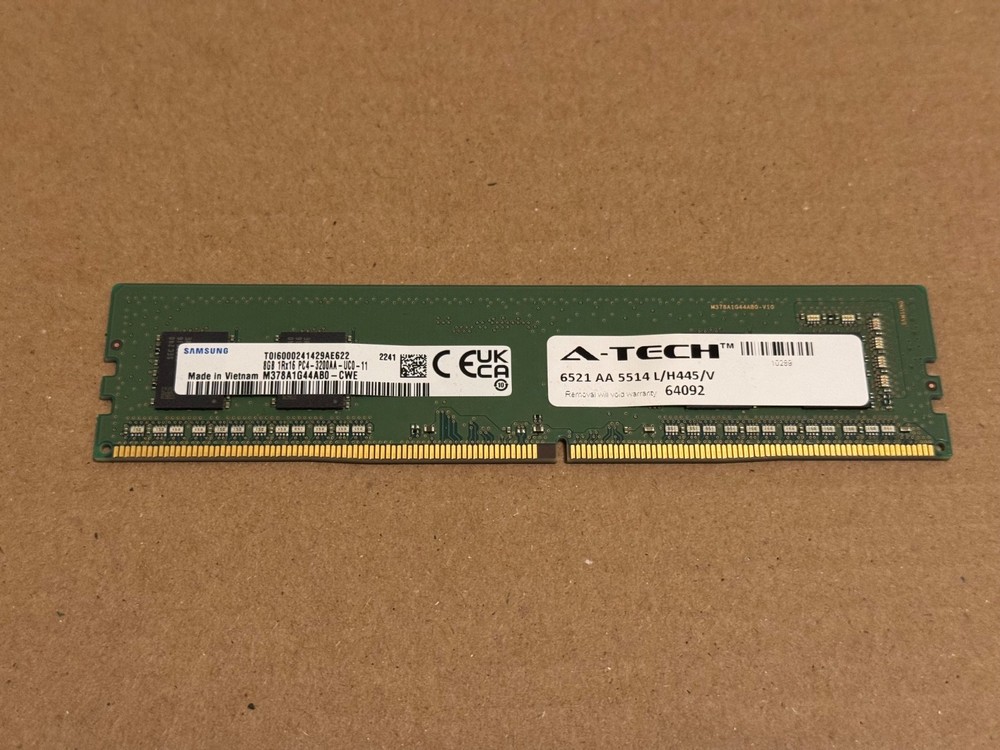 Samsung 8GB DDR4 PC4 3200MHz Desktop RAM Memory | M378A1G44AB0-CWE | Tested!