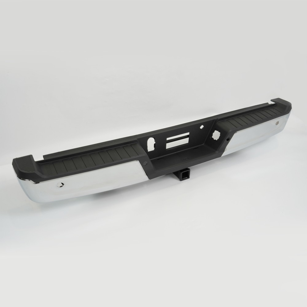 Chrome Rear Bumper Complete For 21-23 Ford F-150 w/ Max Tow & Sensor Holes DE