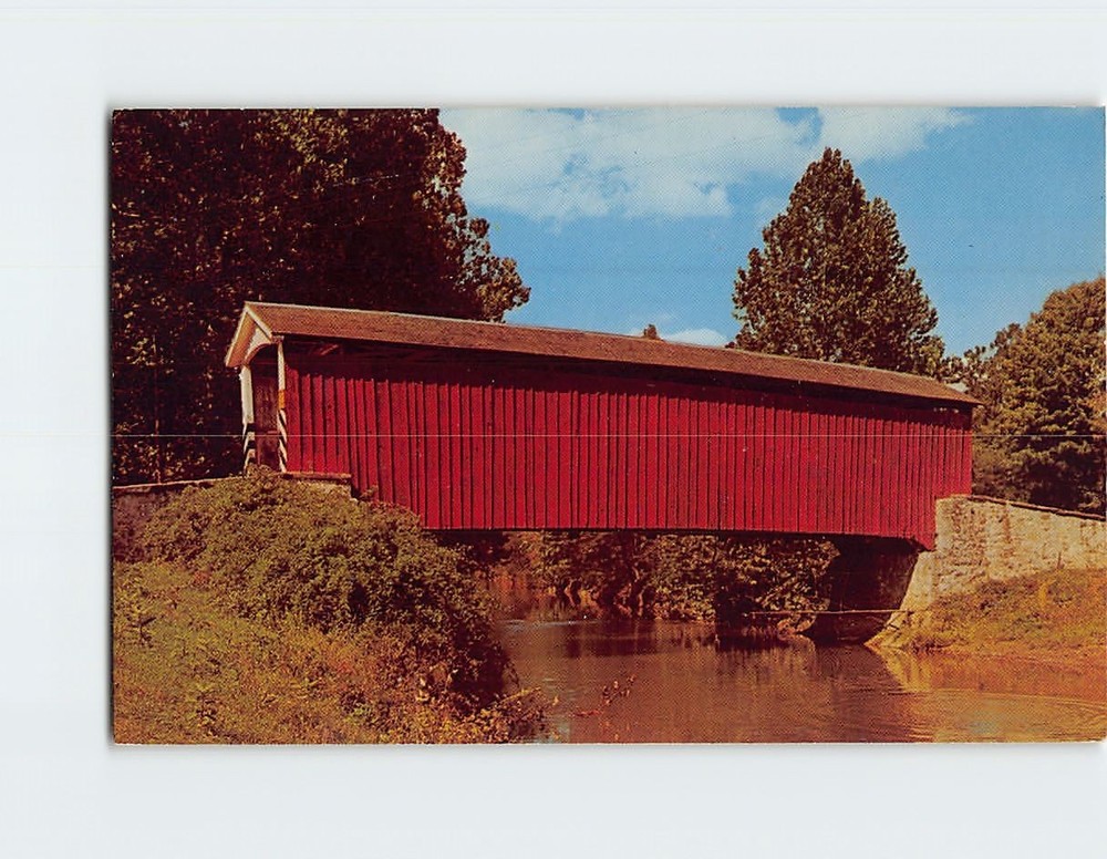 Postcard Johnson's Mill Covered Bridge Marietta Pennsylvania USA