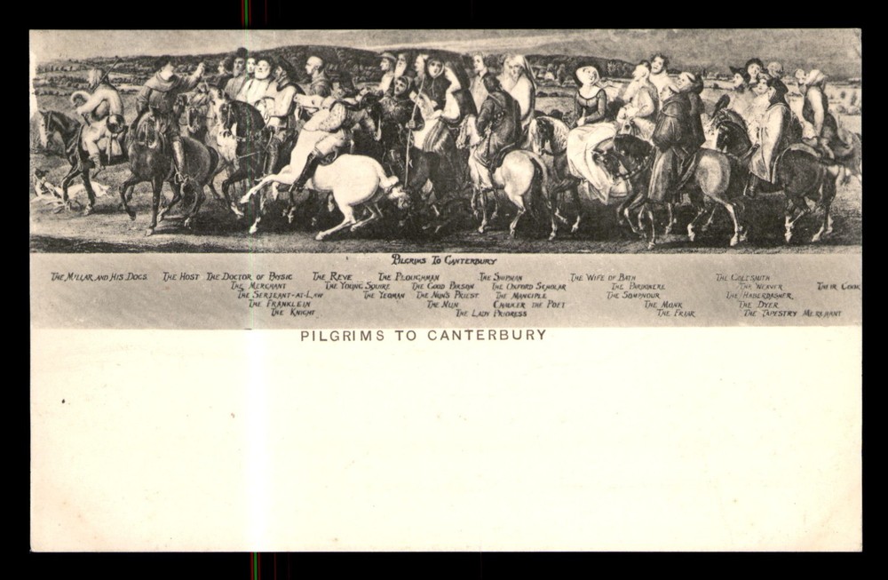 Pilgrims To Canterbury England Valentines Series UNP Postcard