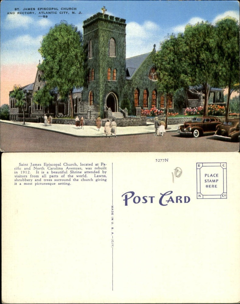 St. James Episcopal Church and Rectory Atlantic City New Jersey NJ 1940s