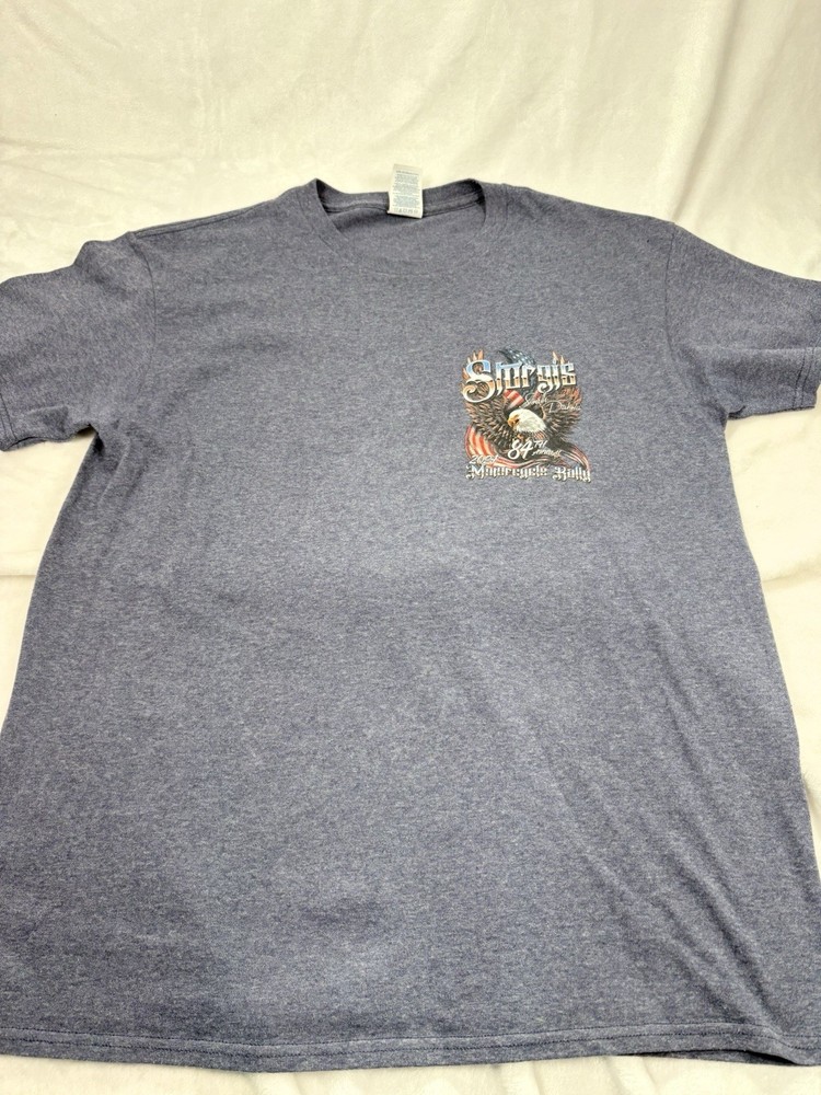 Sturgis 2024 Motorcycle Rally Mens T-shirt Med Blue Black Hills Eagle Biker