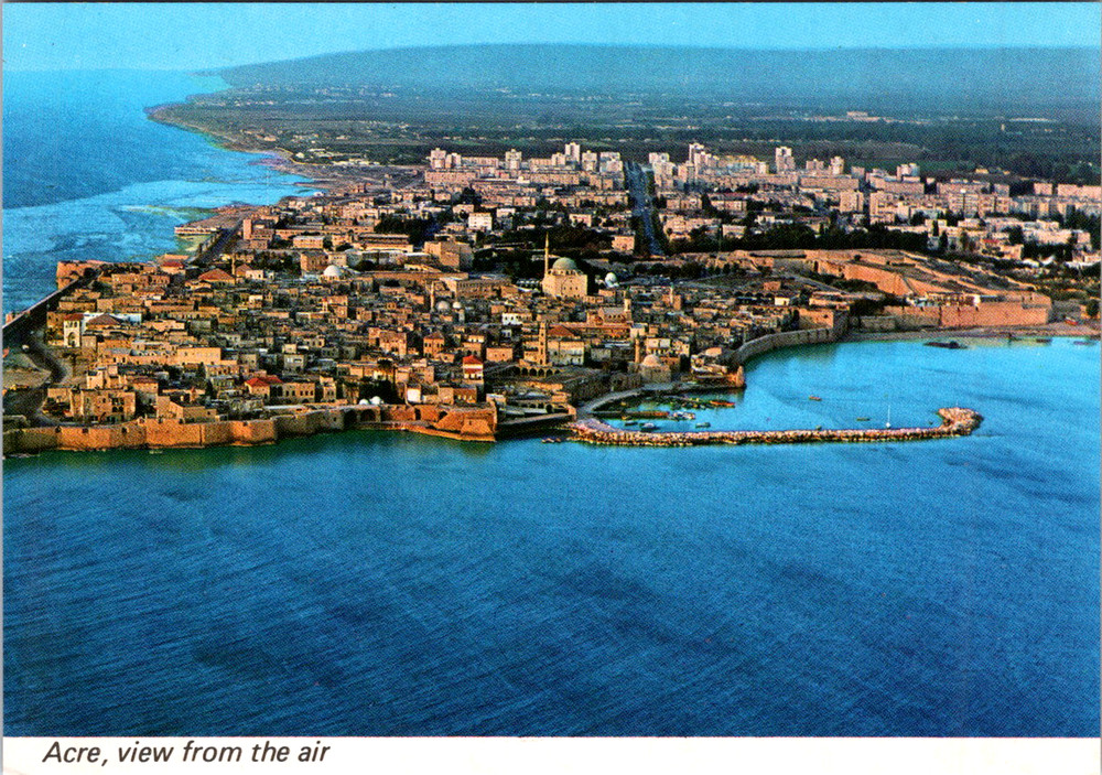 Vintage Postcard Bird's Eye View Of Acre Israel
