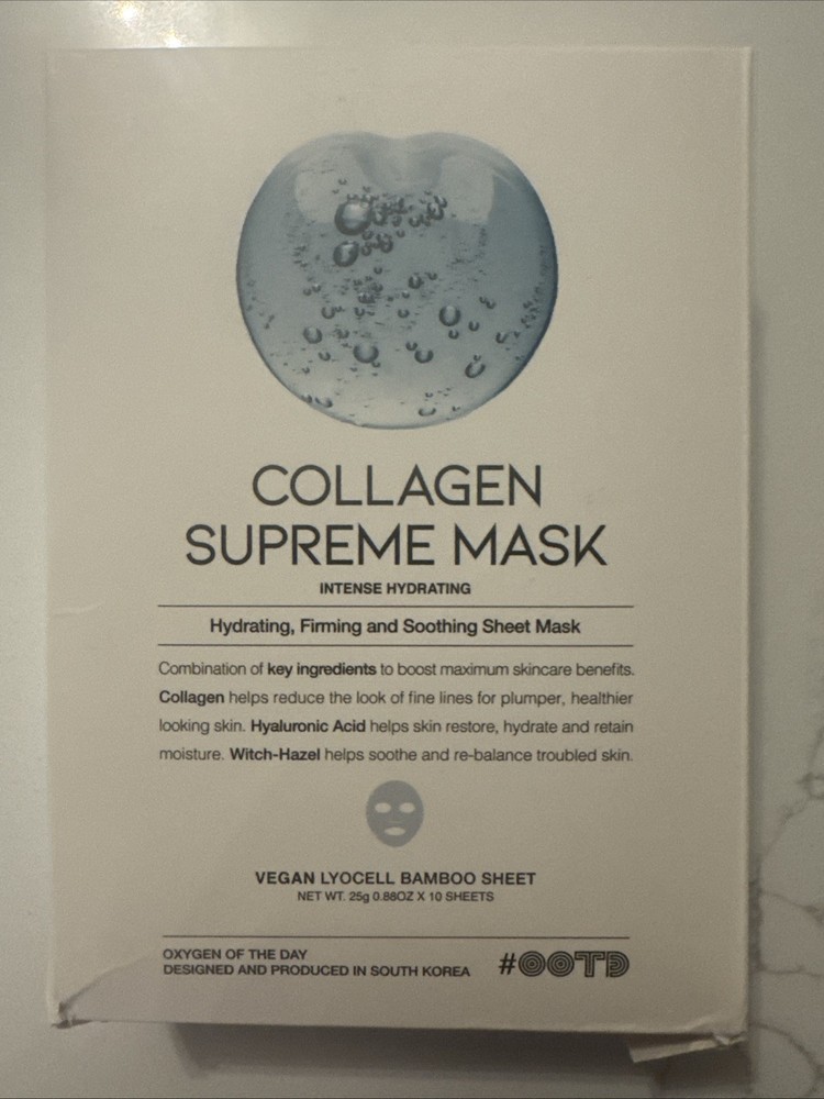 Collagen Supreme Mask Hydrating Firming Soothing 5 Packs 10 Masks Each