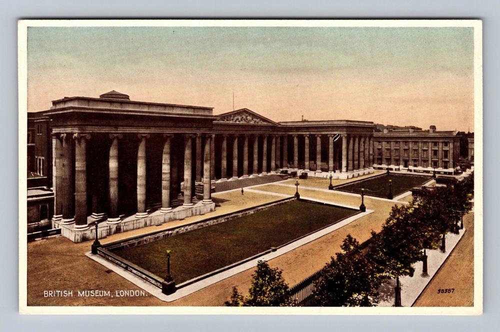 United Kingdom- London British Museum Exterior View Old Postal Vintage Postcard