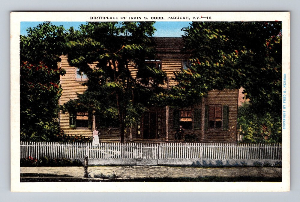 Paducah KY- Kentucky Birthplace Of Irvin S Cobb Vintage Postcard