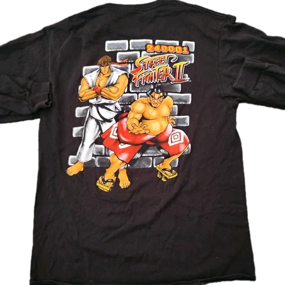 Vintage  Capcom 2004 Street Fighter 2 Long sleeve Black Shirt New