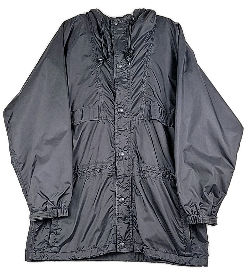 Rugged Mens L/XL Exposure Extreme Hooded Rain Jacket Black Waterproof Lined Pkts