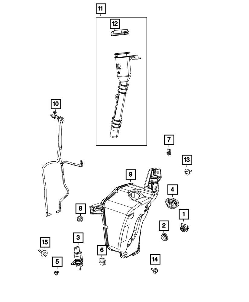 Genuine Mopar Windshield Washer Reservoir 68520184AA