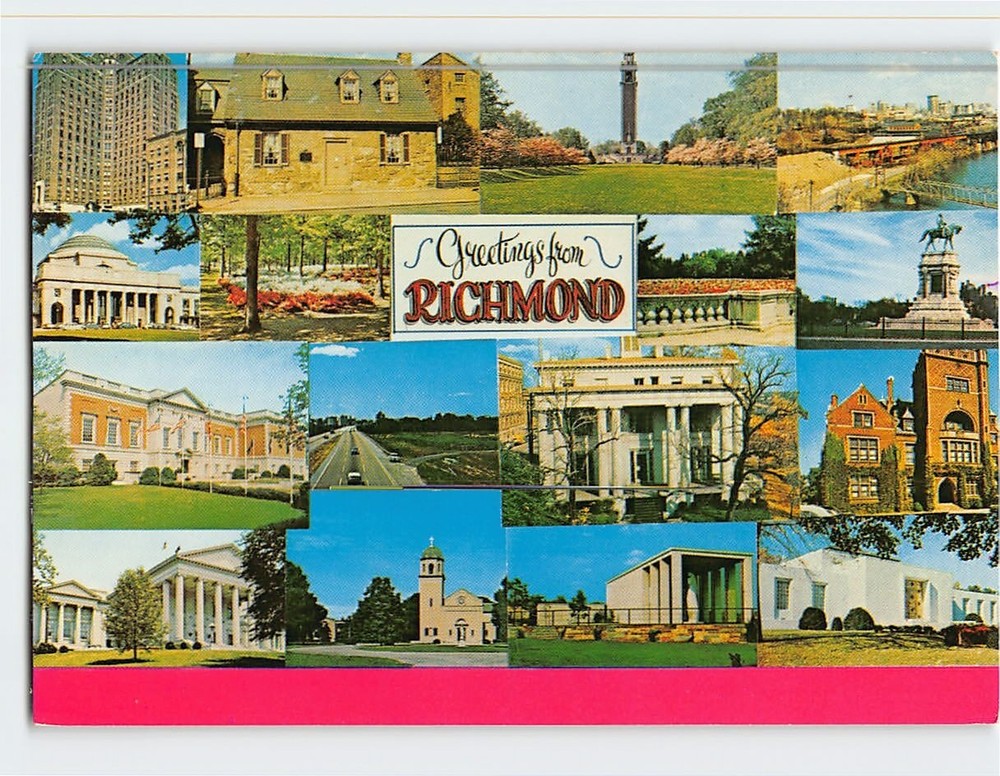 Postcard Scenes & Views Greetings from Richmond Virginia USA