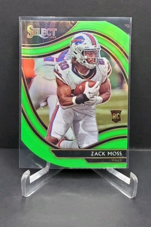 2020 Panini Select - Field Level Neon Green Die-Cut Prizm #369 Zack Moss (RC)