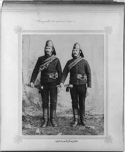 Photo:Fire Brigade Bugle Soldiers 1880s Uniformed Men Portrait