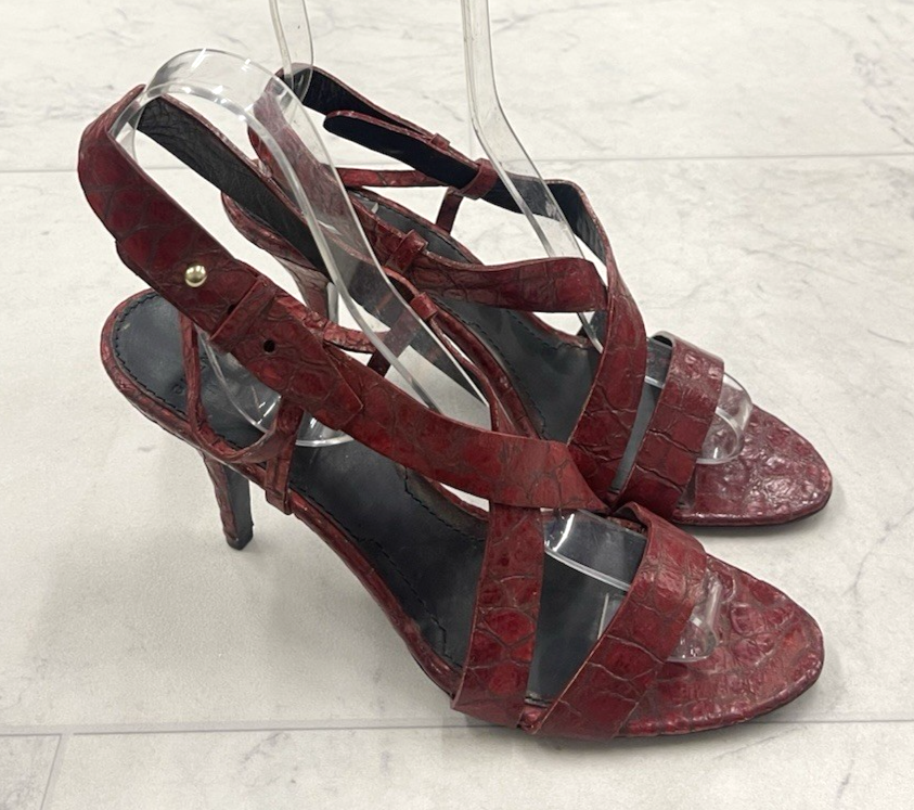 Givenchy Croco Strappy Heels In Red Size: 40 (US 10)