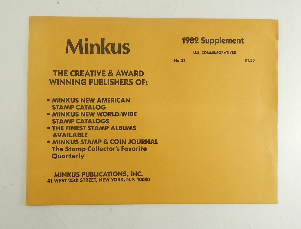 Minkus United States Commemoratives 1982 Supplement Stamp Album Pages