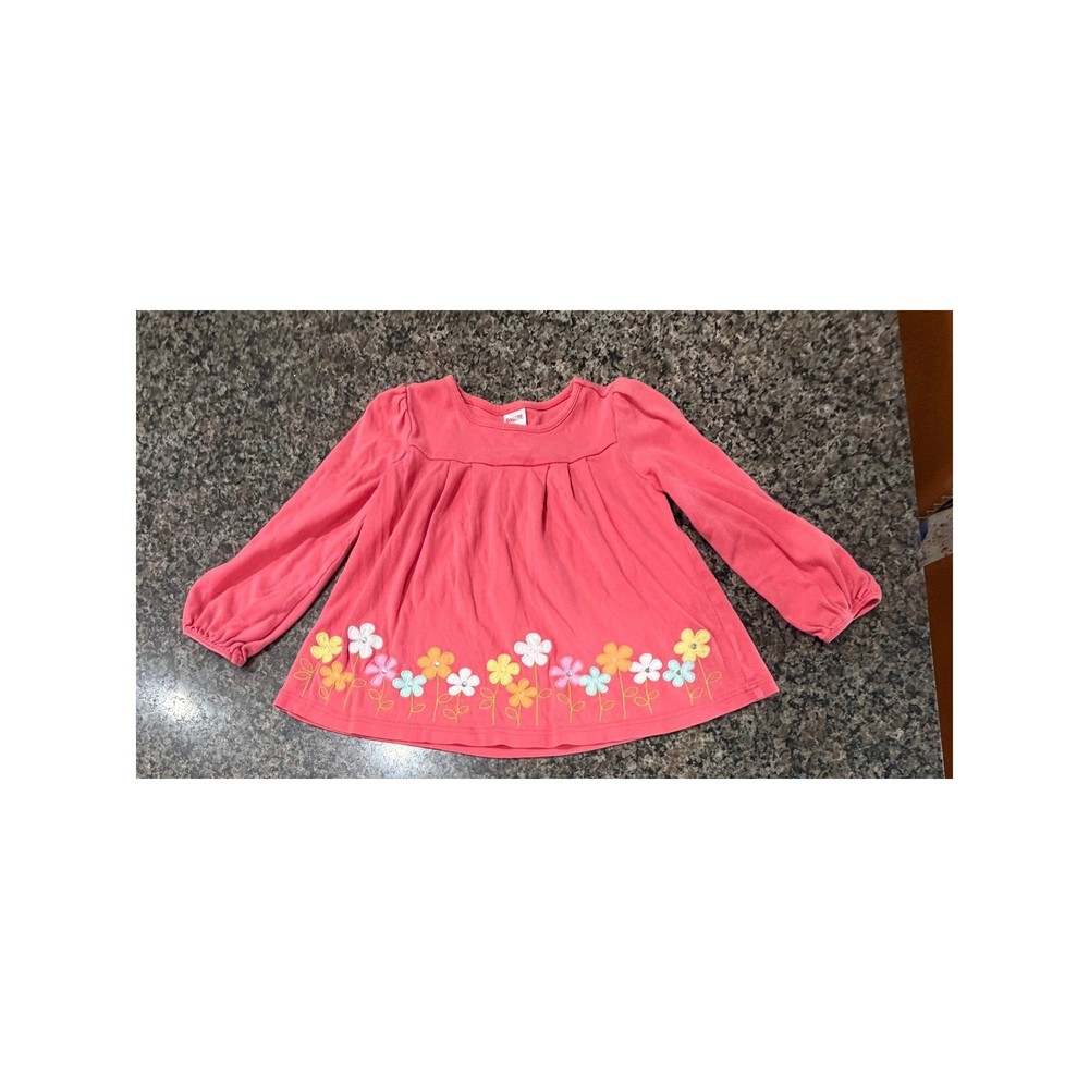 Gymboree Girls Pink Floral Embroidered Long Sleeve Tunic Top Size 5 24039/5625