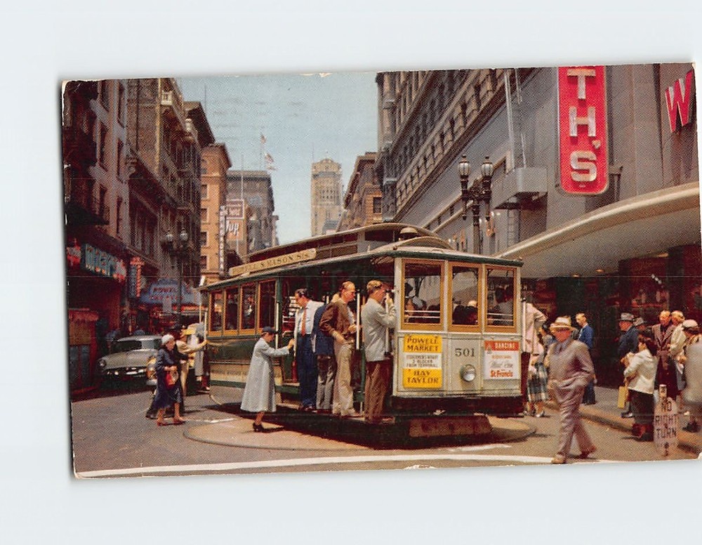 Postcard Cable Car on Turntable San Francisco California USA