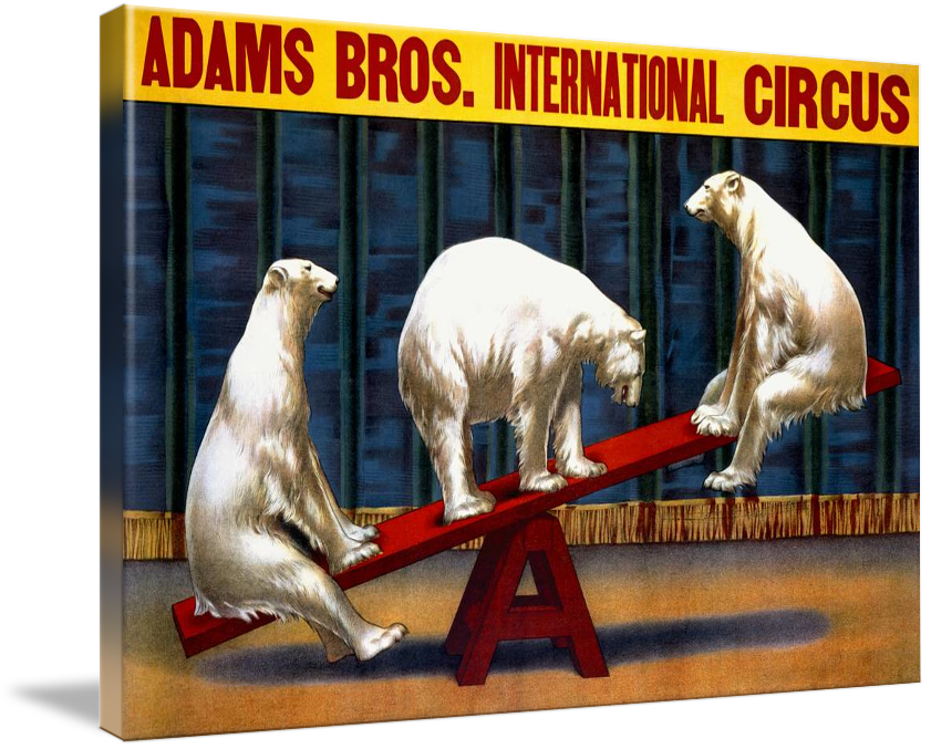 Canvas Art - Adams Brothers Circus Vintage Advertisement,