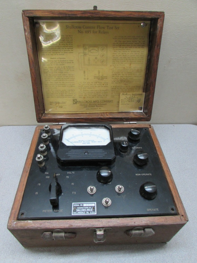 Vintage Electronic Instrument Shallcross 695 Current Flow Test Set Relay Meter