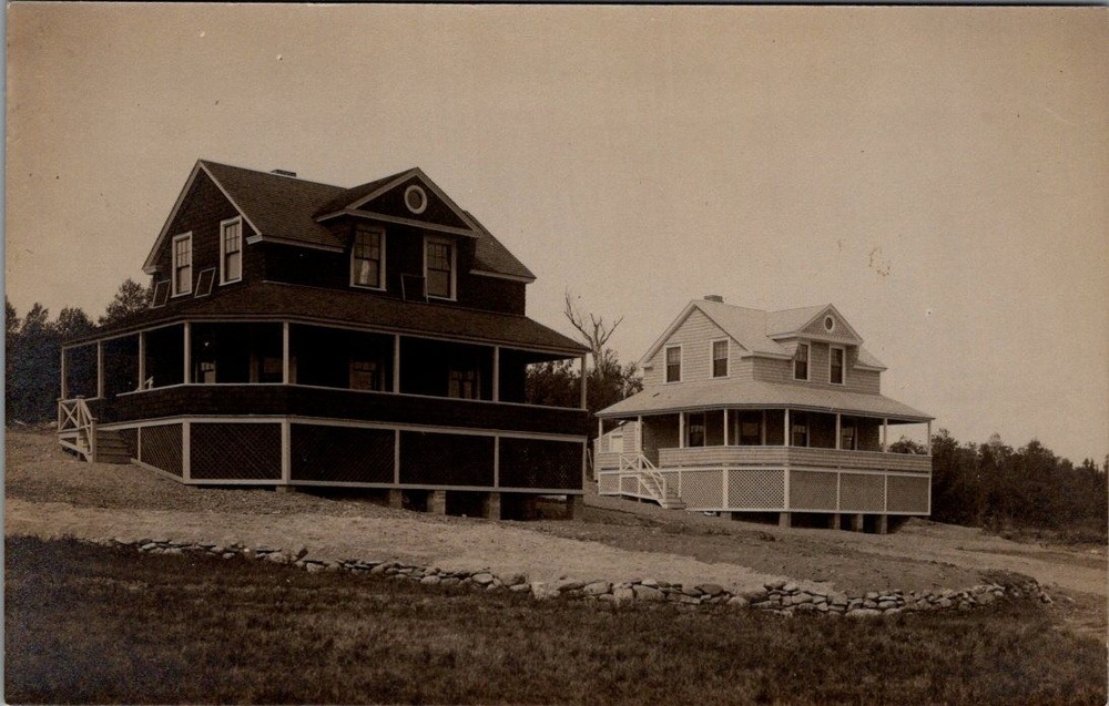 Town View, BINGHAM, Maine Real Photo Postcard - L.R. Hussey