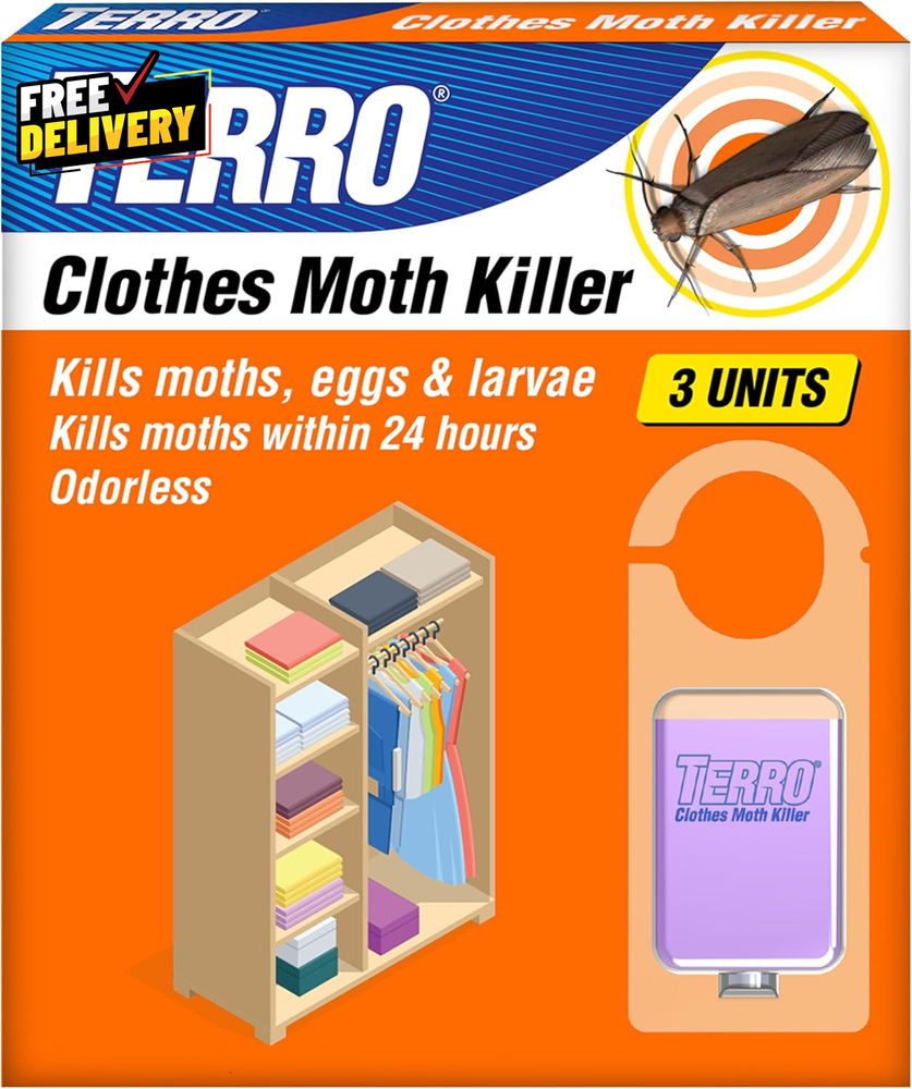 Clothes Moth Killer T2903 3 Pack Kills Adult Clothes Moths Moth Larvae and M....