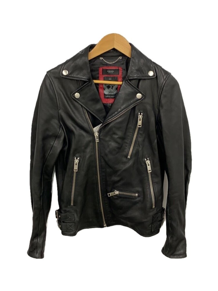 Diesel Double Riders Jacket/S/Sheep Leather/Blk/Plain 3479